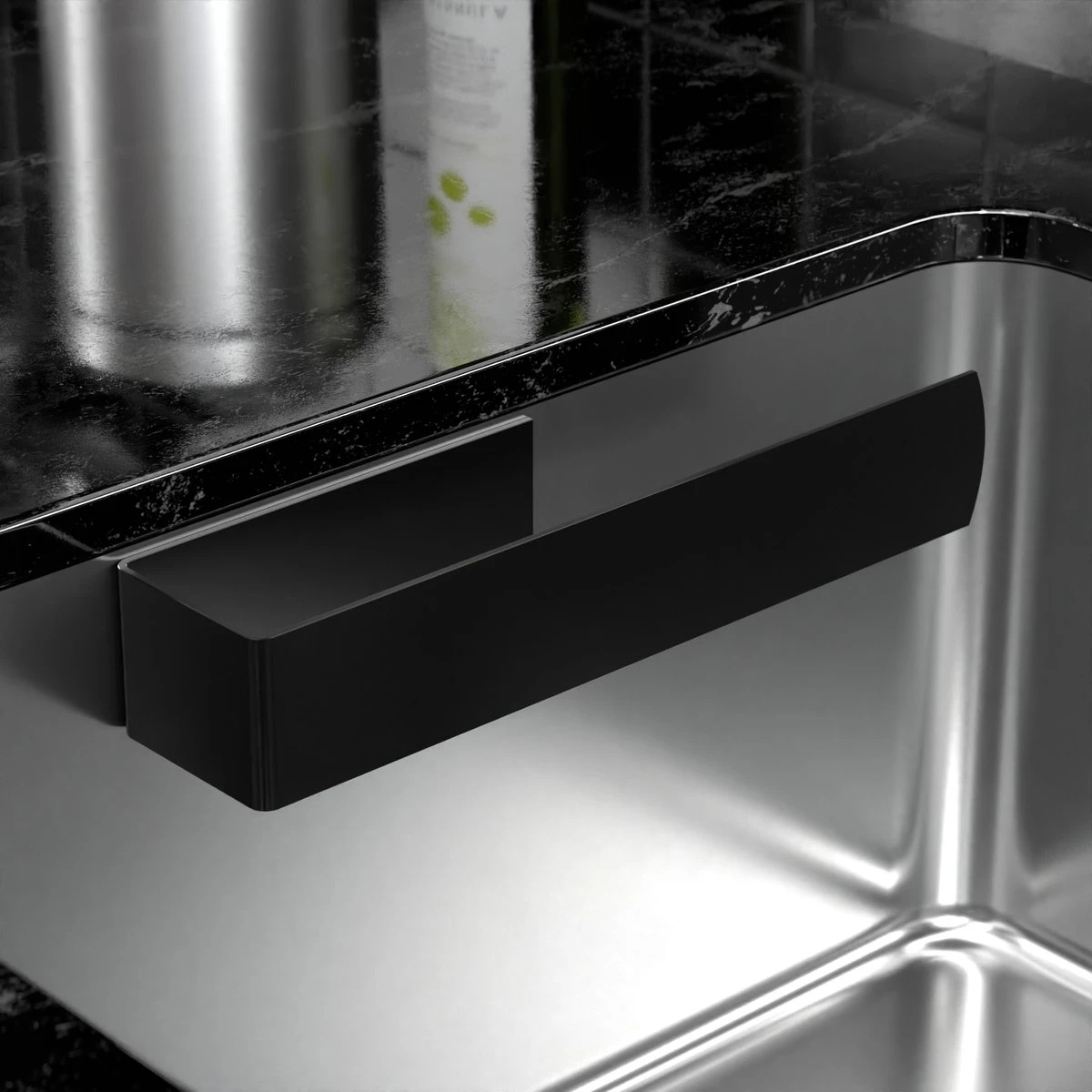 Noswo Vaatdoekhouder - Gootsteen Organizer - Aanrecht & Keuken - RVS - Zwart 8 Noswo Vaatdoekhouder - Gootsteen Organizer - Aanrecht & Keuken - RVS - Zwart - Afbeelding 6