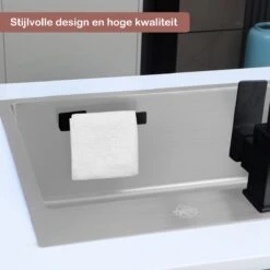Lopoleis Vaatdoekhouder RVS – Mat Zwart – Keuken Organizers – Keuken Accessoires - Aanrecht Organiser -Thuisopslag 1200x1200 2032