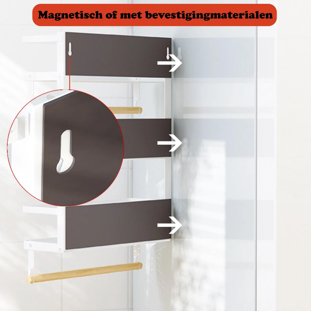 Chefs Cuisine Kruidenrek - Keukenrolhouder - Kruidenrek Ophangbaar - Keuken Organizers - Magnetisch Kruidenrek - Keukenrolhouder Hangend - Keukenrolhouder Zwart 6 Chefs Cuisine Kruidenrek - Keukenrolhouder - Kruidenrek Ophangbaar - Keuken Organizers - Magnetisch Kruidenrek - Keukenrolhouder Hangend - Keukenrolhouder Zwart - Afbeelding 4