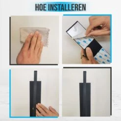 Keukenrolhouder Zwart - Zelfklevend - Hangend -Thuisopslag 1200x1200 2078