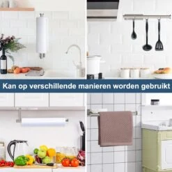 Keukenrolhouder Hangend Keuken Accessoires Keukenpapier Houder Zilver RVS -Thuisopslag 1200x1200 2093