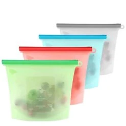 Siliconen Vershoudzakken - Set Van 8 ( 4x 1000ML + 4x 1500ML) -(Transparant, Rood, Groen, Blauw) - Duurzaam - Herbruikbaar - Vries & Hitte Bestendig - Meal Prep - Opbergzak Maatbeker Meal Prep Container -Thuisopslag 1200x1200 21