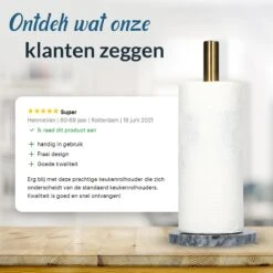 Lifell Home&Living Luxe Zwarte Staande Keukenrolhouder -Keukenaccessoires - Keukenpapier - Goud/Brons -Thuisopslag 1200x1200 2126