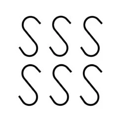 S-haakjes Zwart - 6 Stuks - 6cm (s-haakjes - Ophanghaken - Kapstokhaken - Handdoekhaakje - S-haken)