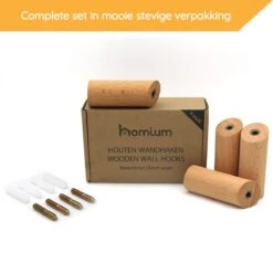 Homium Houten Wandhaken - 8 Cm - 4 Stuks - Beukenhout | Kapstokhaak - Kapstok Haakjes - Ophanghaak - Jashaak - Wandhaak - Wandkapstok - Handdoekhaak - Haken -Thuisopslag 1200x1200 2142
