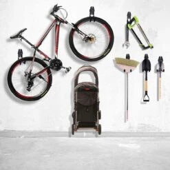 JAP Ophanghaken - Extra Stevig - Inclusief Schroeven - Fiets, Ladder, (tuin) Gereedschap Etc. - Set Van 6 Opberghaken - Ophangsysteem - Zwart -Thuisopslag 1200x1200 2145