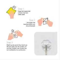 Zelfklevende Haken - 10 Stuks - Supersterk - Waterbestendig - Universeel Toepasbaar -Thuisopslag 1200x1200 2158