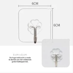 Zelfklevende Haken - 10 Stuks - Supersterk - Waterbestendig - Universeel Toepasbaar -Thuisopslag 1200x1200 2163