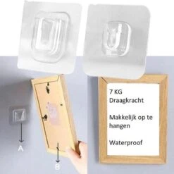 2 Sets Dubbelzijdig Zelfklevende Haken - Zeer Stevig Waterdicht Lijmloze Haak - Herbruikbaar En Antislip Haak - Tot 15 Kg - Zuignap Met Haak - Zuignappen - Opphanghaakjes Schilderij - Ophangstsyeem Zonder Gaten - Ophanghaak - Ophanghaken