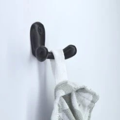 Dubbele Haak Zwart - Kapstokhaak Dubbel - Kapstokhaak - Kapstokhaak Scheepsmodel - Haakjes - Wandhaak - Wandkapstok - Kapstok Zwart - Kapstok Haken