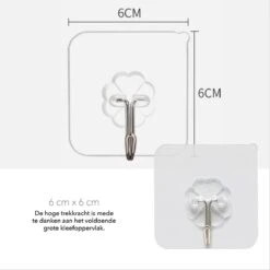 Livono Zelfklevende Ophanghaken- 8 Stuks Zelfklevende Transparant Haakjes - Haken - Badkamer Accessoires - Hanger - Handdoek Haakjes - Zelfklevend - Ophangsysteem - Keuken - Haakjes Ophang -Thuisopslag 1200x1200 2182