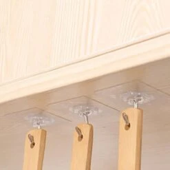 Merkloos 2x Transparante Ophanghaken - Wandhaken - Badkamerhaken - Keukenhaken - Ophanghaakjes - Plastic / RVS - Zelfklevende Ophanghaken - Kledinghaken - Zelfklevende Haken