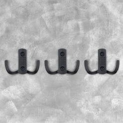 Industrial Living Ophanghaken Industrieel-Dubbele Wand/Kapstok/Deur/Badkamer Haak-Handdoekhouder-Incl. Schroeven- 6 Stuks- Zwart -Thuisopslag 1200x1200 2201