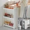 Merkloos Decopatent® Smal Keukenrek Opbergrek 3 Laags Op Wieltjes Met Vakken - Smalle Kast - Keukentrolley Met Wielen - Badkamer - Nisrek -Thuisopslag 1200x1200 2217