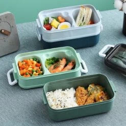 Lunchbox - Meal Prep Bakjes - Lunch Box Met Deksel - Meal Prep – Bento Box - Lunchtrommel Met Bestek Groen -Thuisopslag 1200x1200 228
