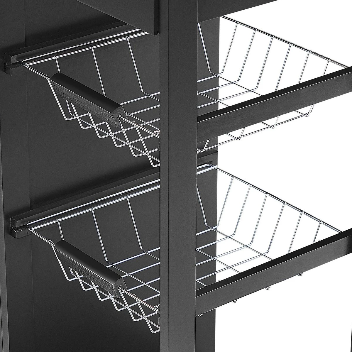Beliani BOVES - Keukentrolley - Zwart - MDF 22 Beliani BOVES - Keukentrolley - Zwart - MDF - Afbeelding 20