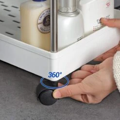 4-laagse Opslagtrolley Met Wielen - Trolley Of Rek Voor Keuken, Kantoor & Badkamer - 40 X 22 X 86 Cm - Wit -Thuisopslag 1200x1200 2295