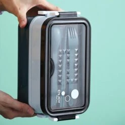 Lunchbox - Meal Prep Bakjes - Lunch Box Met Deksel - Meal Prep – Bento Box - Lunchtrommel Met Bestek Groen -Thuisopslag 1200x1200 230