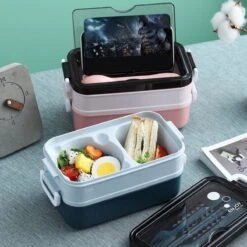 Lunchbox - Meal Prep Bakjes - Lunch Box Met Deksel - Meal Prep – Bento Box - Lunchtrommel Met Bestek Groen -Thuisopslag 1200x1200 231