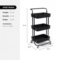 Muntel® Keukentrolley - Verrijdbaar En Vast - Op Wieltjes - Verrijdbaar En Vast - Serveerwagen - 3 Lagen - 87 X 42 X 32 Cm 17 Muntel® Keukentrolley - Verrijdbaar En Vast - Op Wieltjes - Verrijdbaar En Vast - Serveerwagen - 3 Lagen - 87 X 42 X 32 Cm -Thuisopslag 1200x1200 2316
