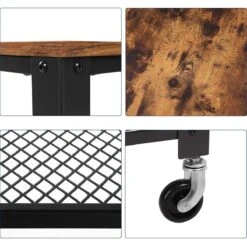 Verrijdbaar Tafeltje Keuken Kast Met Wielen - Verrijdbaar Serveer Keukenrek Op Wielen - Zwart Tafeltje Rek Met Wieltjes - Serveerwagen Bijzet -Thuisopslag 1200x1200 2321