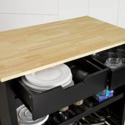 Simpletrade Keukentrolley - Keukeneiland Met 2 Lades - Hout - Wit - 100x94x60 Cm -Thuisopslag 1200x1200 2324