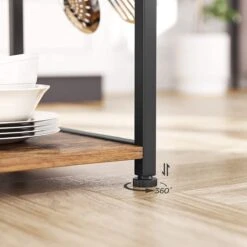 IN.HOMEXL Grovnor - Keukentrolley - Keukenkast - Keukenrek Staand - Industrieel - Bruin - Zwart - 60 X 40 X 132 Cm -Thuisopslag 1200x1200 2330