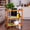 Merkloos Decopatent® Keukentrolley Op Wieltjes - 3 Laags Bamboe Houten Keukenwagen - Serveerwagen Trolley Met 4 Wielen - Keuken Trolley -Thuisopslag 1200x1200 2333