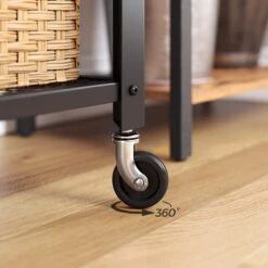 Merkloos Serveerwagen, Keukentrolley, Trolley, Keukenplank Op 4 Wielen, Stalen Frame, 3 Planken, Voor Keuken En Woonkamer, Industrieel Design, Vintage Bruinzwart LRC78X -Thuisopslag 1200x1200 2347