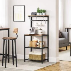 IN.HOMEXL Liftie - Keukentrolley - Keukenkast - Keukenrek Staand - Industrieel - Bruin - Zwart - 60 X 40 X 151 Cm -Thuisopslag 1200x1200 2360