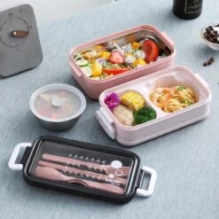 Lunchbox - Meal Prep Bakjes - Lunch Box Met Deksel - Meal Prep – Bento Box - Lunchtrommel Met Bestek Groen -Thuisopslag 1200x1200 238