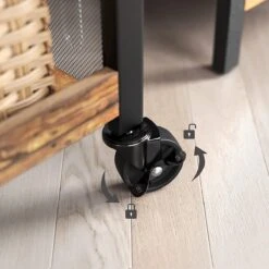 Hoppa! Serveerkar 3 Niveaus - Zwart/Bruin - Metaal - 66 X 26 X 85 Cm -Thuisopslag 1200x1200 2391