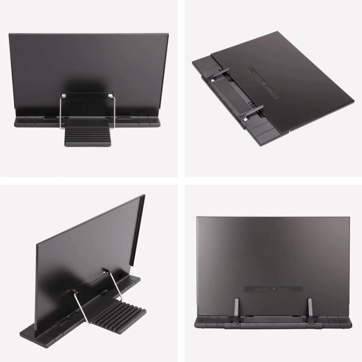 Soothe 7-Traps Verstelbare Boekenstandaard – Kookboekstandaard – Boekenhouder – Tablethouder – Documentenhouder – Zwart Metaal 7 Soothe 7-Traps Verstelbare Boekenstandaard – Kookboekstandaard – Boekenhouder – Tablethouder – Documentenhouder – Zwart Metaal - Afbeelding 5