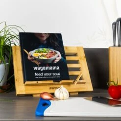AWEMOZ Boekenstandaard Duurzaam Bamboe Hout – Boekenhouder – Kookboekstandaard Met Bladzijden Houder – Leesstandaard – Verstelbaar In 3 Standen & Inklapbaar - Boekensteun - Tablethouder -Thuisopslag 1200x1200 2412