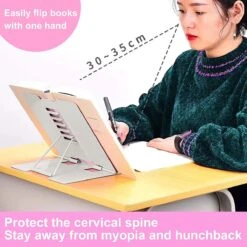 Wonix® - Boekenstandaard - Boekhouder - Kookboekstandaard - Documenthouder - Verstelbare - Opvouwbaar - Metaal - Wit -Thuisopslag 1200x1200 2438