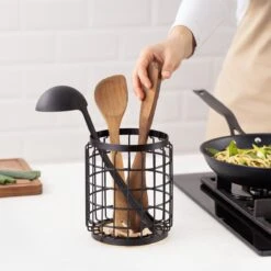 Navaris Spatelpot Voor De Keuken - Keukengerei Houder Voor Lepels En Spatels - Organizer Voor Keukenaccessoires - Lepelhouder Van Hout En Metaal -Thuisopslag 1200x1200 2445