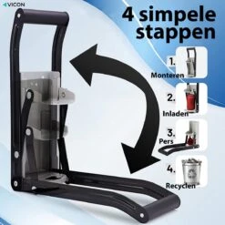 Vicon Blikjespers Met Flesopener - Tot 50cl Blikjes - Incl. Wandmontage - Can Crusher - Blikkenpers - Flessenpers - Blikpers -Thuisopslag 1200x1200 2464