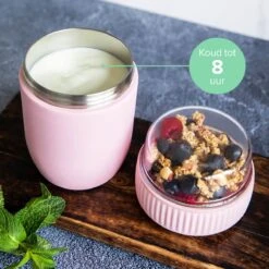 Coninx Thermos Lunchbox - Muesli Beker To Go - Isoleer Lunchpot - Yoghurtbeker To Go - Mueslibeker 840ml (600ml+240ml) - RVS / Roze 17 Coninx Thermos Lunchbox - Muesli Beker To Go - Isoleer Lunchpot - Yoghurtbeker To Go - Mueslibeker 840ml (600ml+240ml) - RVS / Roze -Thuisopslag 1200x1200