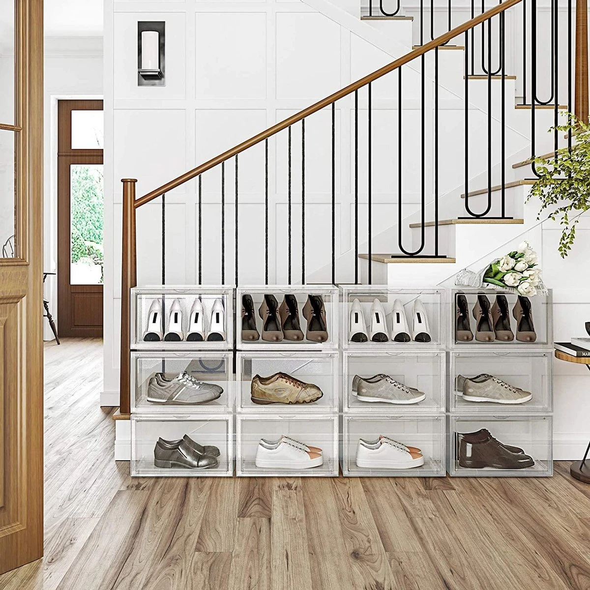 Songmics Schoendozen, Set Van 6 Stapelbare Schoen Organizers - Transparant Plastic - 46, 36 X 28 X 22 Cm 5 Songmics Schoendozen, Set Van 6 Stapelbare Schoen Organizers - Transparant Plastic - 46, 36 X 28 X 22 Cm - Afbeelding 3