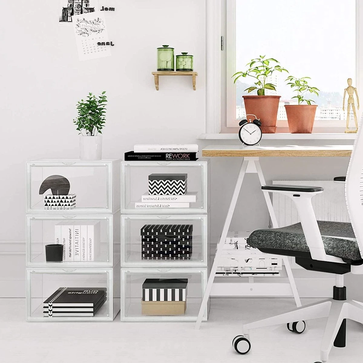 Songmics Schoendozen, Set Van 6 Stapelbare Schoen Organizers - Transparant Plastic - 46, 36 X 28 X 22 Cm 9 Songmics Schoendozen, Set Van 6 Stapelbare Schoen Organizers - Transparant Plastic - 46, 36 X 28 X 22 Cm - Afbeelding 7