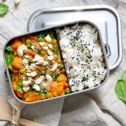 Pandoo RVS Lunchbox - 1200 Ml - Incl. Divider + Katoenen Tas -Thuisopslag 1200x1200 255