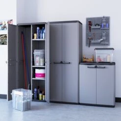 Keter Più Multipurpose Opbergkast - 3 Planken - 39x68x166cm - Donkergrijs/Zwart 17 Keter Più Multipurpose Opbergkast - 3 Planken - 39x68x166cm - Donkergrijs/Zwart -Thuisopslag 1200x1200 2559