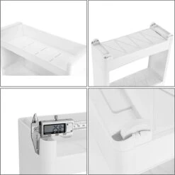 Songmics Smal Opbergrek 4-laags Met Wieltjes - Kunststof - Wit -Thuisopslag 1200x1200 2572