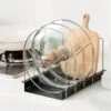 Merkloos RVS Pannenrek Verstelbaar- Pannenhouder -Dekselhouder -Keukenorganizer - Snijplankhouder- Zwart -Thuisopslag 1200x1200 2576