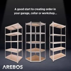 AREBOS Stellingkast - Opbergrek - 5 Planken - 875 Kg Draagkracht - 90x60x200 Cm - Metaal/MDF - Te Gebruiken Als Werkbank 19 AREBOS Stellingkast - Opbergrek - 5 Planken - 875 Kg Draagkracht - 90x60x200 Cm - Metaal/MDF - Te Gebruiken Als Werkbank -Thuisopslag 1200x1200 2593