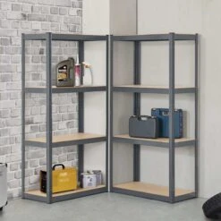 2 Stuks Magazijnstelling / Opbergrek - Easy - 160 X 80 X 40 Cm - Grijs -Thuisopslag 1200x1200 2615