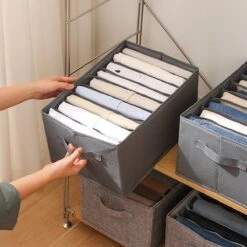 Merkloos EK Boutique Stevige Kleding/Broeken Organizer ''Opbergbox Voor Kledingkast'' ‘Ruimtebesparing’ ‘lade Organizer’ ‘kledingkast’ ‘kledinghangers’ ‘kledingbox’ ‘Opergdoos’ -Thuisopslag 1200x1200 2633