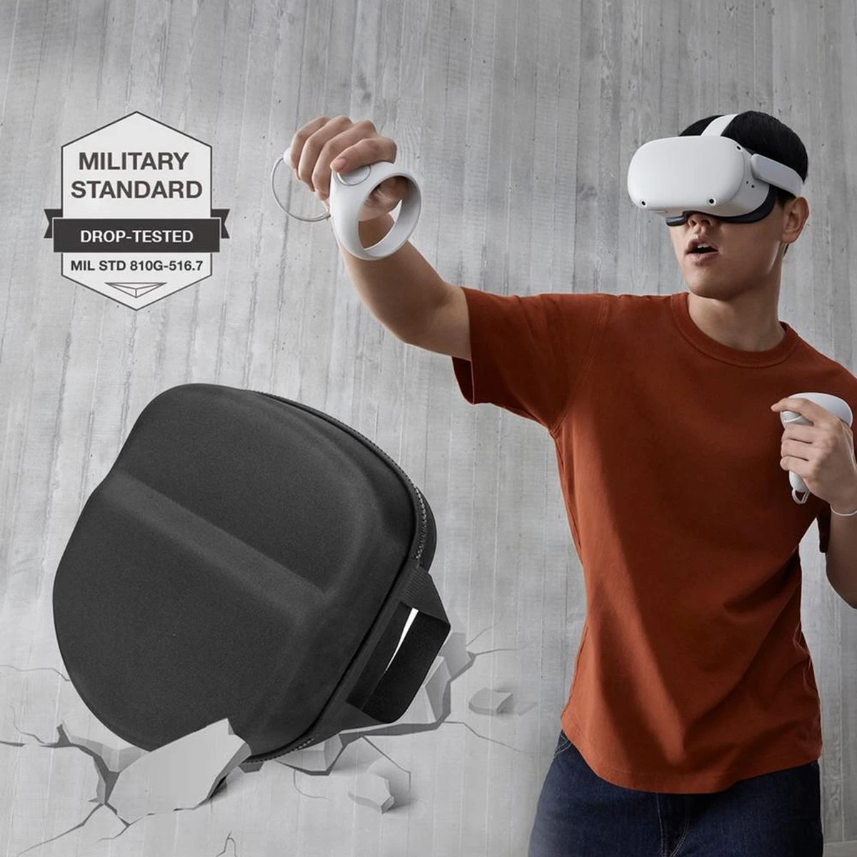 Merkloos Case Geschikt Voor Oculus Quest 2 GRIJS - Vr Bril CASE Geschikt Voor PS4 - PC - Xbox - Sony Accessoires 10 Merkloos Case Geschikt Voor Oculus Quest 2 GRIJS - Vr Bril CASE Geschikt Voor PS4 - PC - Xbox - Sony Accessoires - Afbeelding 8
