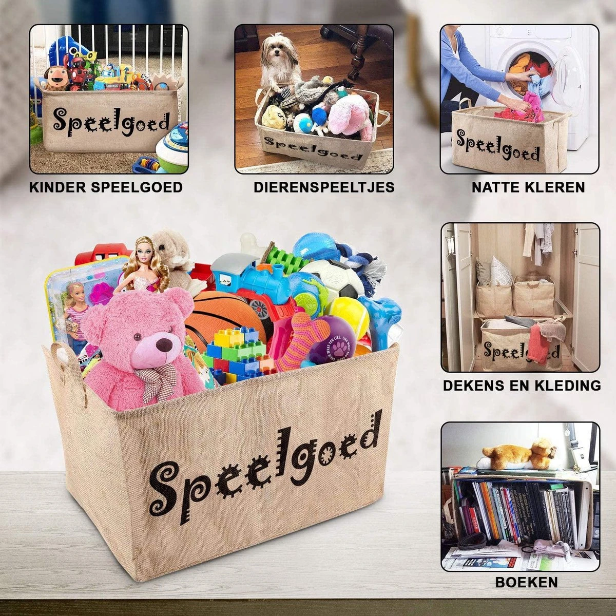Speelgoed Opbergdoos Kinderen Speelgoedmand - Speelgoed Opbergen - Opbergmand - Speelgoed Organizer - Speelgoedkist - 56x33x30CM 5 Speelgoed Opbergdoos Kinderen Speelgoedmand - Speelgoed Opbergen - Opbergmand - Speelgoed Organizer - Speelgoedkist - 56x33x30CM - Afbeelding 3