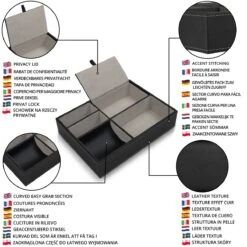 Belle Vous Zwart Faux Leren 5 Compartimenten Valet Nachtkastje Organizer Tray – Bureau Opslag Doos Voor Beurs, Telefoon, Sleutels, Sieraden, Accessoires, Geld, Armbanden – Allesvanger Naast Het Bed -Thuisopslag 1200x1200 2672